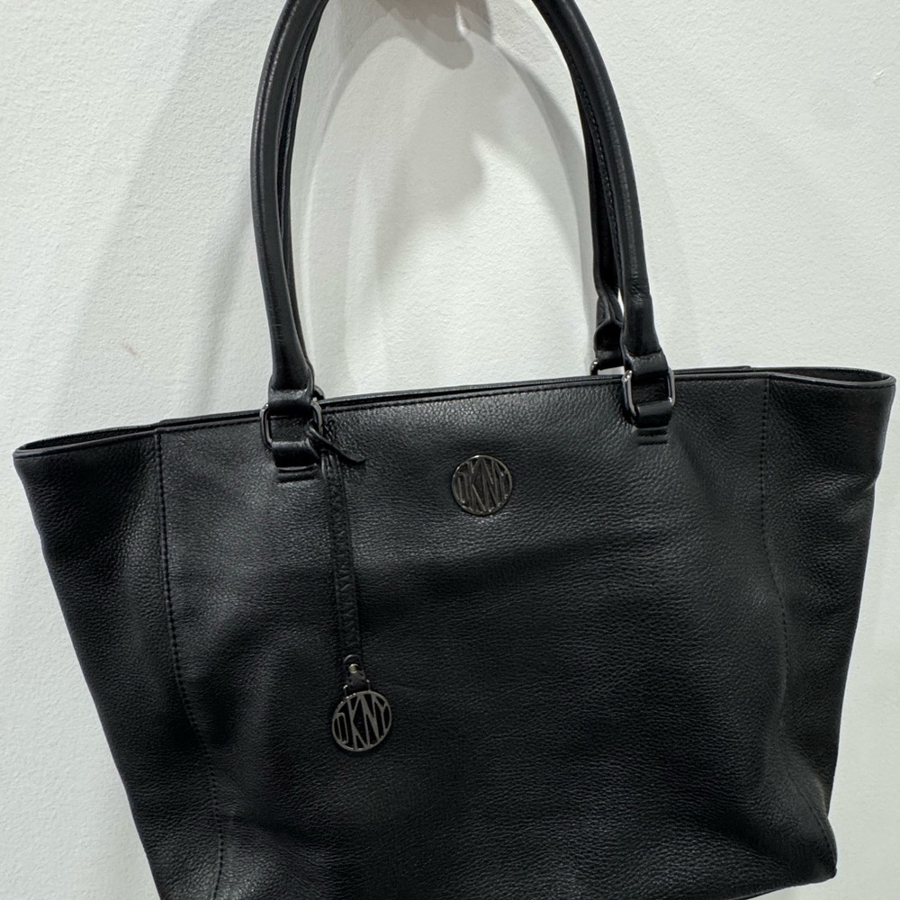 DKNY Black Leather Tote Bag